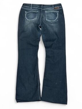 Y2K Brody Jeans Faded Embroidered Mid Rise Bootcut Flared Jeans
